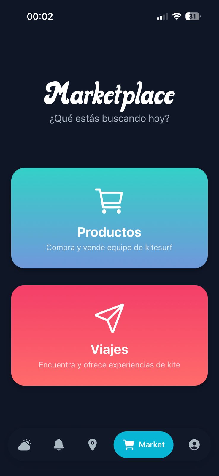 Pantalla de Marketplace